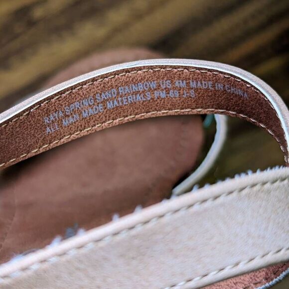 Jessica Simpson Kids Rainbow Strap Buckle Wedges Sandals Brown Size 4 - Picture 10 of 10